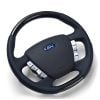 Retro Autotek Steering Wheel fits Ford/FPV FG Falcon Black Leather White Stitching Carbon Fibre OEM Style
