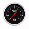Speco Meter 85mm Dash Mounted Electronic Tachometer Black Dial Silver Bezel 520-13
