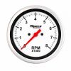 Speco Meter 85mm Dash Mounted Electronic Tachometer White Dial Silver Bezel 520-14