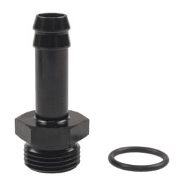 RACEWORKS AN10 TO 10MM BARB FITTING - BLACK -10AN O-RING BOSS ADAPTER RWF-414-10-06BK