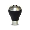 Autotecnica A102 Silver Bottom & Black Leather Gear Knob