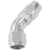 Aeroflow 570 Series 1pc Full Flow 45 Hose-End -4AN Silver AF572-04DS
