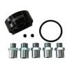 Aeroflow Billet Oil Cooler Sandwich Adapter Universal 2 x 1/8in NPT Black AF64-2108