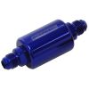 Aeroflow Billet Fuel Filter -6AN40 micron Stainless element 1.25in x 3in L Blue AF66-2052