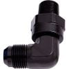 Aeroflow 90 NPT Swivel to Male AN Flare Adapter 1/8in to -4AN Black AF922-04-02BLK