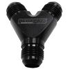 Aeroflow Y-Block -8AN Inlet/Outlets Black AF930-08-08BLK