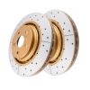 DBA DBA3450X Pair Street Series X Gold Cross-Drilled Brake Disc Rotor 328mm