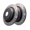 DBA DBA42969BLKXS Pair 4000 Series Cross-Drilled & Slotted Brake Disc Rotor Black Hat 302mm