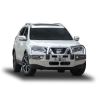 ECB Silver Hammertone Bullbar with Bumper Lights fits Nissan X-Trail T32 Series 2 & 3 02/17-12/21 BN112SYZ