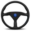 MOMO Steering Wheel Montecarlo Black Leather Blue Stitching 350mm