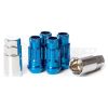 Muteki 48mm Open Ended SR48 Steel Wheel Lock Nut Set of 4 M12 x 1.5 Blue 32902U