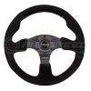 NRG Reinforced 320mm Race Steering Wheel Black Spoke/Black Suede/Black Stitch RST-012S
