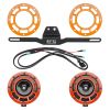 Pro Speed Hella Genuine Supertone Horn Kit w/Grimmspeed Bracket and Harness and Coloured Covers Orange 003399801-GRM-VB-OR