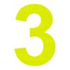 Pro Speed CAMS/Motorsport Australia Approved Vehicle Number Stickers Day Glo Yellow 3 PSR-NUM-3
