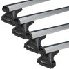 Rola 4x Thru Bar Black Roof Racks fits Renault Trafic X82 1/2015 on Factory Point Mount CRM33-4-B