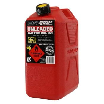 10L Plastic Fast Pour Fuel Can Unleaded Red