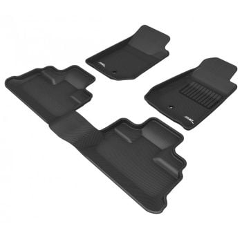 TruFit 3D Kagu Full Set Black Rubber Floor Mats with Anchor Points fits Jeep Wrangler 2007 - 2016