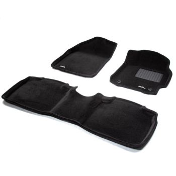 TruFit 3D Kagu Full Set Black Carpet Floor Mats with Drivers Anchor Points fits Toyota Aurion 2012 - 2017