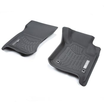 TruFit MaxTrac Front Black Rubber Floor Mats with Drivers Anchor Points fits Toyota Land Cruiser 79 Single Cab 2017 - On