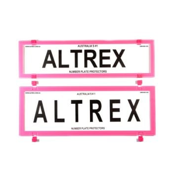 6 figure Number Plate Covers Pink Slimline Standard Pink without Lines Altrex 6BCQSNL
