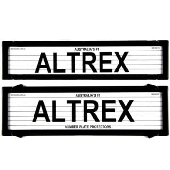 6 figure Number Plate Covers Slimline Black with Lines Altrex 6LP