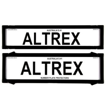 6 figure Number Plate Covers Slimline Black Without Lines Altrex 6NLP