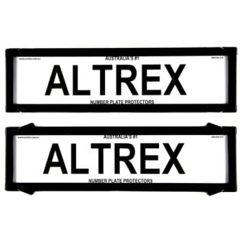 6 figure Number Plate Covers Dual Slimline Black without Lines Altrex 6VSNL