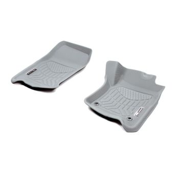 TruFit MaxTrac Front Grey Rubber Floor Mats with Drivers Anchor Points fits Toyota Land Cruiser 78 Troop Carrier 1998 - On