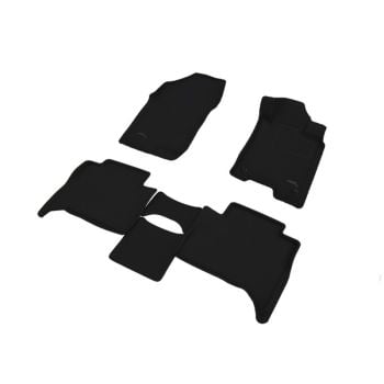 TruFit 3D Kagu Full Set Black Rubber Floor Mats fits Nissan Navara NP300 Auto 2015 - 2017