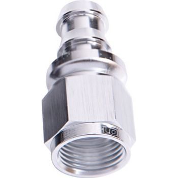 Aeroflow 400 / 510 Series Push Lock Straight Hose-End -10AN Silver 