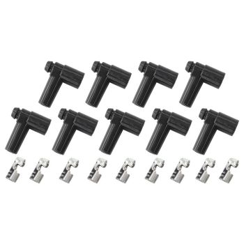 Aeroflow Xpro Silicone 90 HEI Boots & 90 Terminals Black set of 9