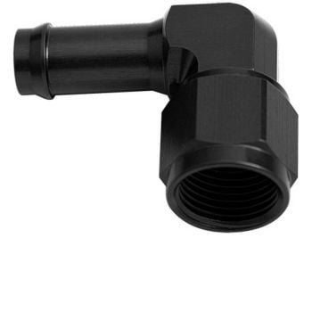 Aeroflow 90 Hose Barb 3/8in to -6AN Black