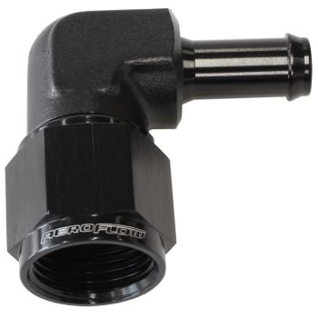 Aeroflow 90 Hose Barb 3/8in to -8AN Black