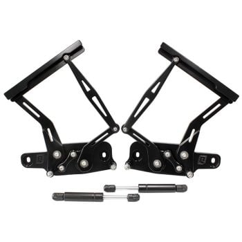 Aeroflow Billet Bonnet Hinge Kit Black 