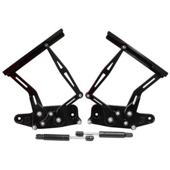 Aeroflow Billet Bonnet Hinge Kit Black 