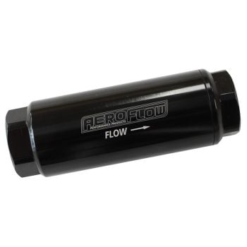 Aeroflow 10 Micron Pro Filter Black-8AN ORB Inlet/Outlet Ports 3-1/2in x 1-1/4in