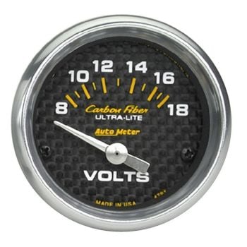 Autometer AU4791 Carbon Fiber Series Voltmeter Gauge