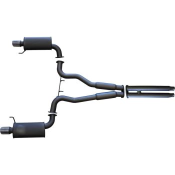 Manta Exhaust Ford Mustang FM V8 3in Dual Cat Back (HotDogs Centre/Mufflers Rear)