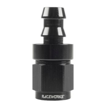 Raceworks Push Lock Hose End AN-6 straight RWF-401-06BK