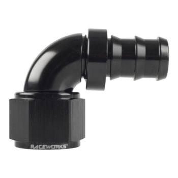 Raceworks Push Lock Hose End AN-8 90deg RWF-403-08BK