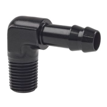 Raceworks Male NPT 1/4in to 3/8in (AN-6) Barb 90deg RWF-423-04-06BK