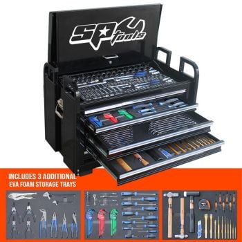 SP Tools Field Service Tool Kit 413pc Metric/SAE Black Plus Bonus EVA Storage Trays SP50115X