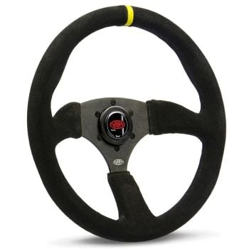 SAAS SWMS2 Steering Wheel Suede 14" ADR Tokyo Motorsport Black Spoke + Indicator