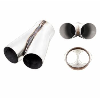 XForce CL2S-250-350 Merge Pipe Twin 2.5 to Single 3.5 Outlets Stainless Steel