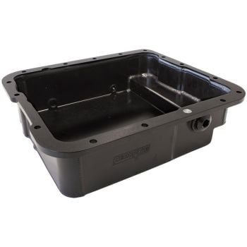 Aeroflow 3-1/2in 90mm Deep Fabricated Transmission Pan including Filter Extension Black