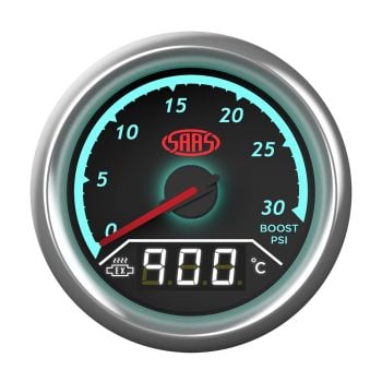 SAAS SG611240 Dual Gauge Boost 0-30 PSI Exhaust Temp 0 -900 Analogue Digital Trax Series