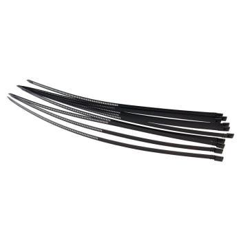 Aeroflow 10mm Snap Lock Ties Black Stainless Steel Cable Ties 10 pieces x 19" (500mm) Long AF91-7004BLK