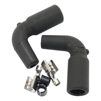 Aeroflow Xpro Silicone 90 GM LS Coil Boots & Terminals Black 2pk AF4030-3303