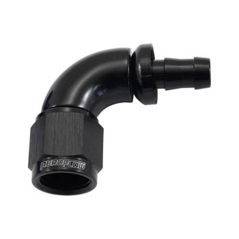 Aeroflow AF513-06-05BLK 510 Series Full Flow Tight Radius Push Lock 90 Hose End