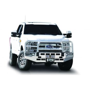 ECB Black Ripple Winch Bullbar with Bumper Lights fits Ford F350 Super Duty EX Limited MY17-On BF28SYB